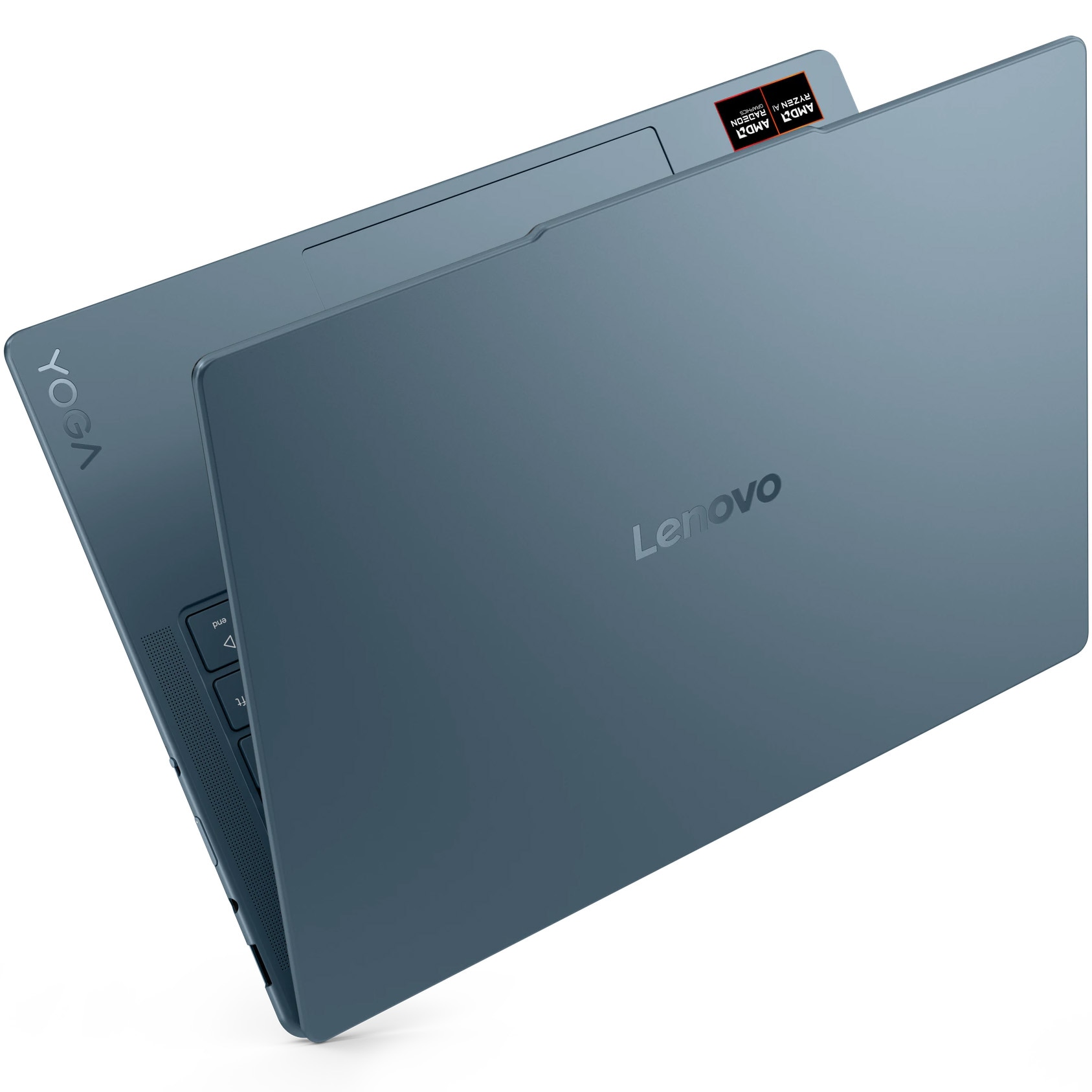 Laptop Lenovo Yoga Slim 7 14AKP10 cu procesor AMD Ryzen™ AI 5 340 pana la 4.8GHz, 14" 2.8K, WQXGA+, OLED, 120Hz, 16GB LPDDR5x RAM, 1TB SSD, AMD Radeon™ 840M Graphics, No OS, Tidal Teal, 3y on-site Premium Care