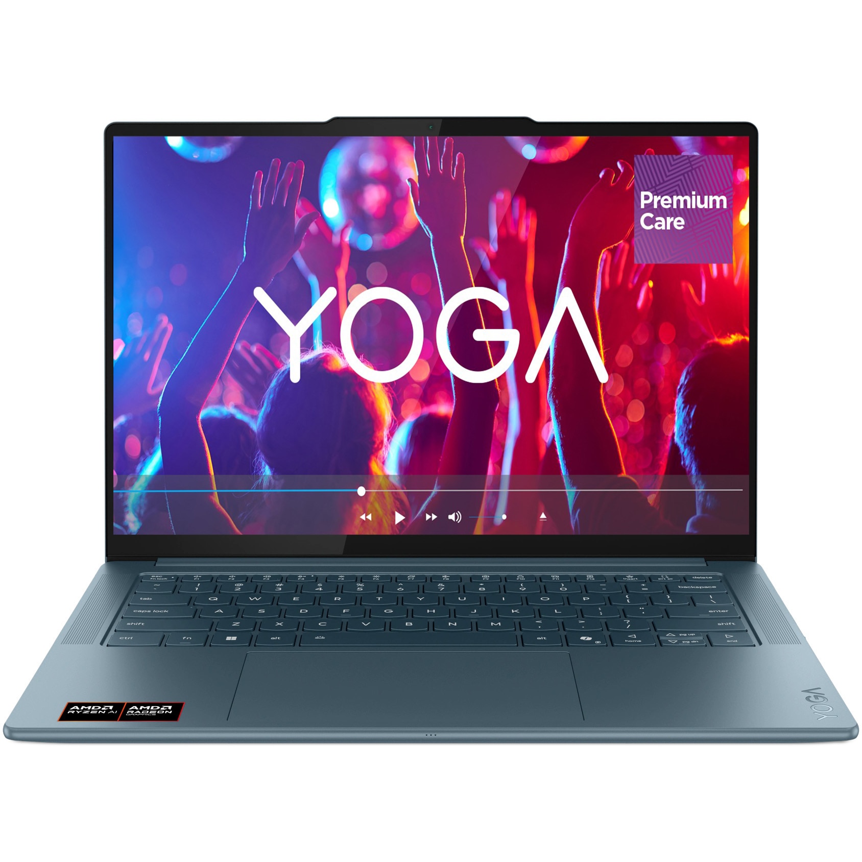 Laptop Lenovo Yoga Pro 7 14ASP10 cu procesor AMD Ryzen™ AI 9 365 pana la 5.0GHz, 14.5" 3K, OLED, 32GB LPDDR5x RAM, 1TB SSD, AMD Radeon™ 880M Graphics, No OS, Tidal Teal, 3y on-site Premium Care