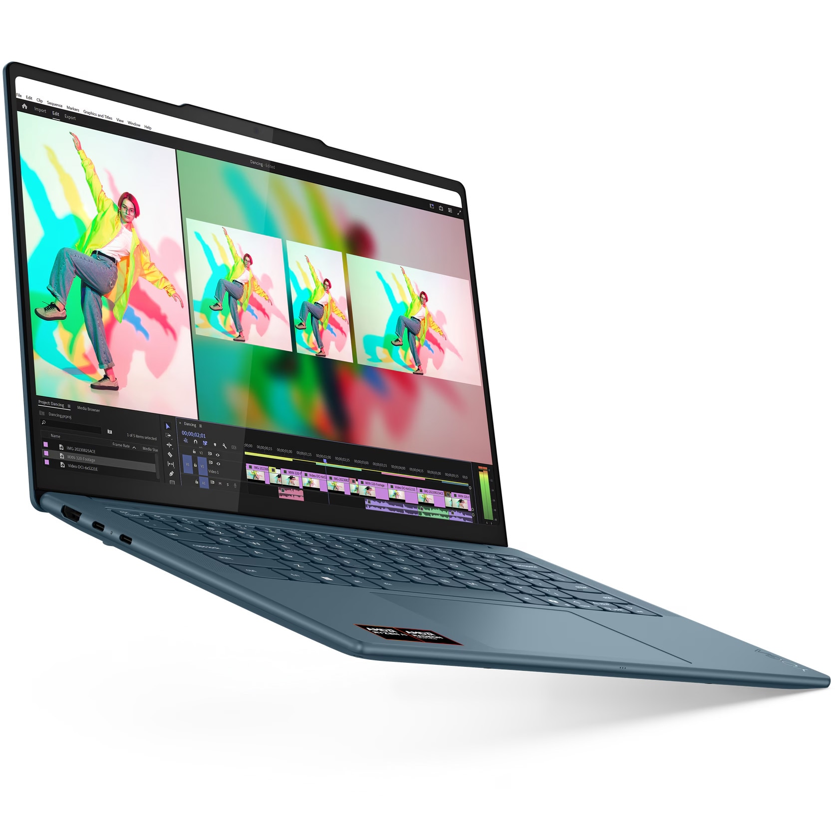 Laptop Lenovo Yoga Pro 7 14ASP10 cu procesor AMD Ryzen™ AI 9 365 pana la 5.0GHz, 14.5" 3K, OLED, 32GB LPDDR5x RAM, 1TB SSD, AMD Radeon™ 880M Graphics, No OS, Tidal Teal, 3y on-site Premium Care