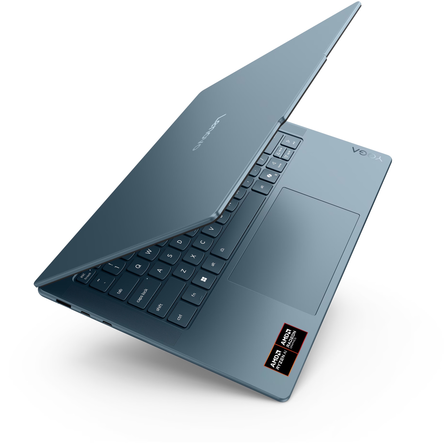 Laptop Lenovo Yoga Pro 7 14ASP10 cu procesor AMD Ryzen™ AI 9 365 pana la 5.0GHz, 14.5" 3K, OLED, 32GB LPDDR5x RAM, 1TB SSD, AMD Radeon™ 880M Graphics, No OS, Tidal Teal, 3y on-site Premium Care