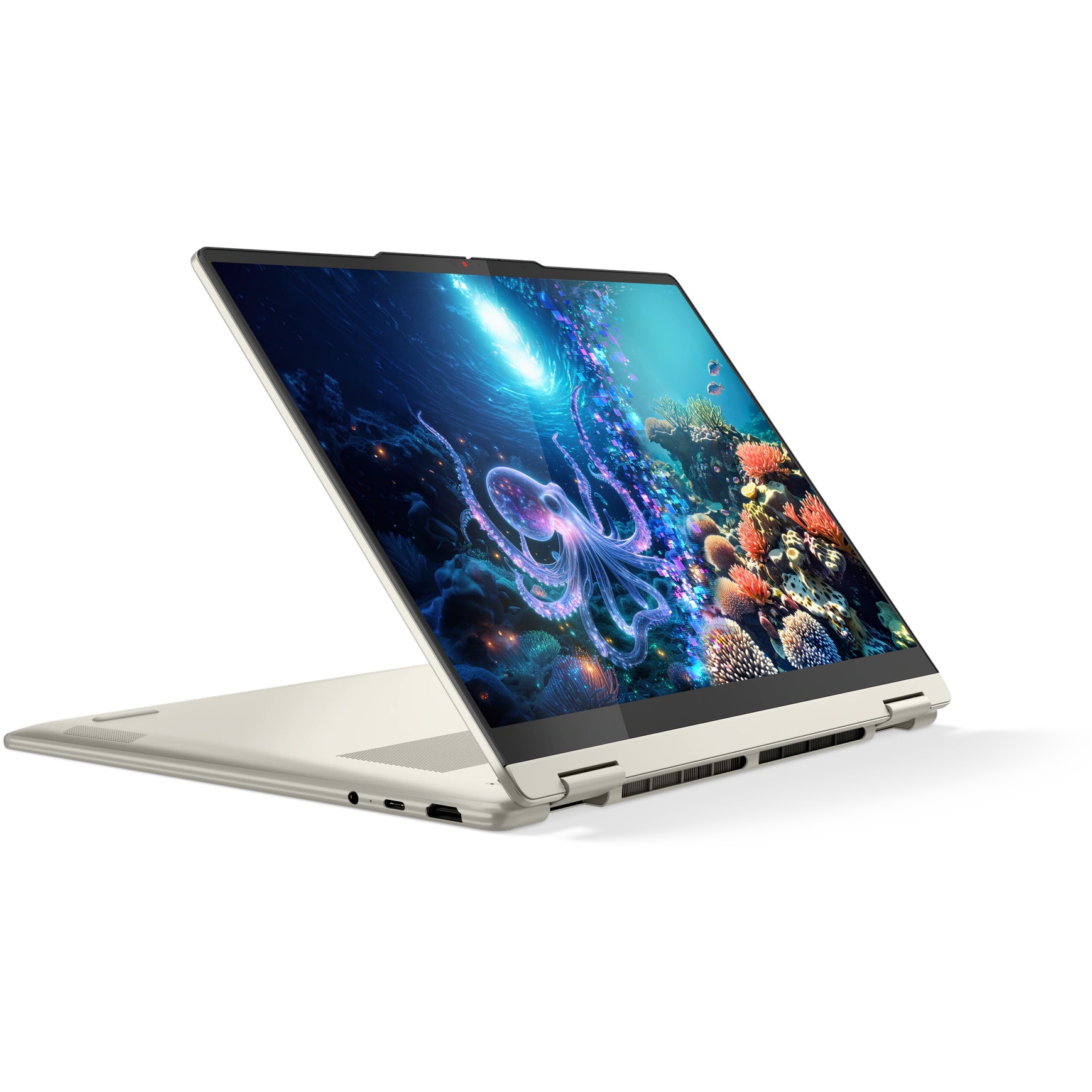 Laptop Lenovo Yoga 7 2-in-1 14AKP10 cu procesor AMD Ryzen™ AI 5 340 pana la 4.8GHz, 14" WUXGA, OLED, Touch, 24GB LPDDR5x RAM, 1TB SSD, AMD Radeon™ 840M Graphics, Windows® 11 Home, Seashell, 3y on-site Premium Care