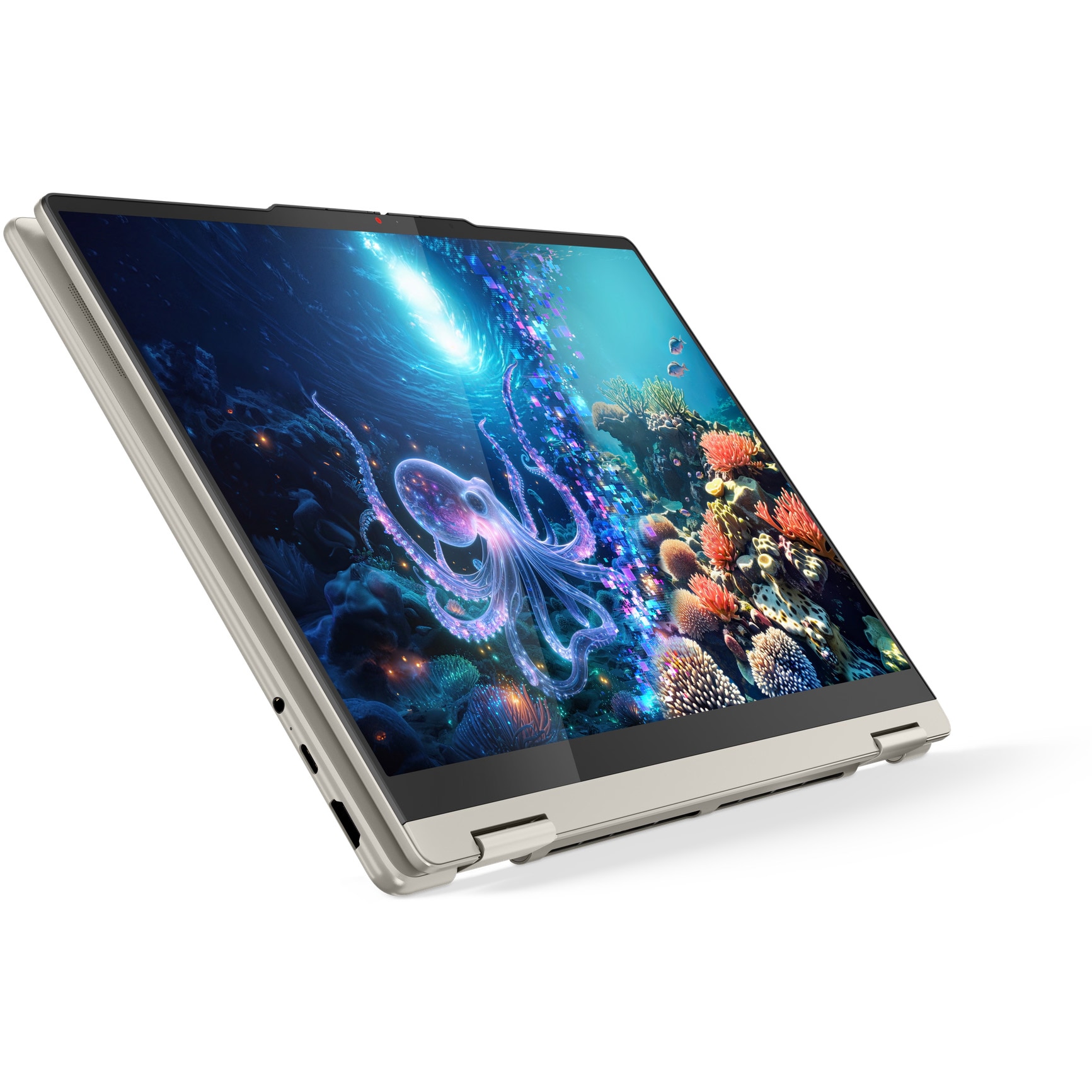Laptop Lenovo Yoga 7 2-in-1 14AKP10 cu procesor AMD Ryzen™ AI 5 340 pana la 4.8GHz, 14" WUXGA, OLED, Touch, 24GB LPDDR5x RAM, 1TB SSD, AMD Radeon™ 840M Graphics, Windows® 11 Home, Seashell, 3y on-site Premium Care