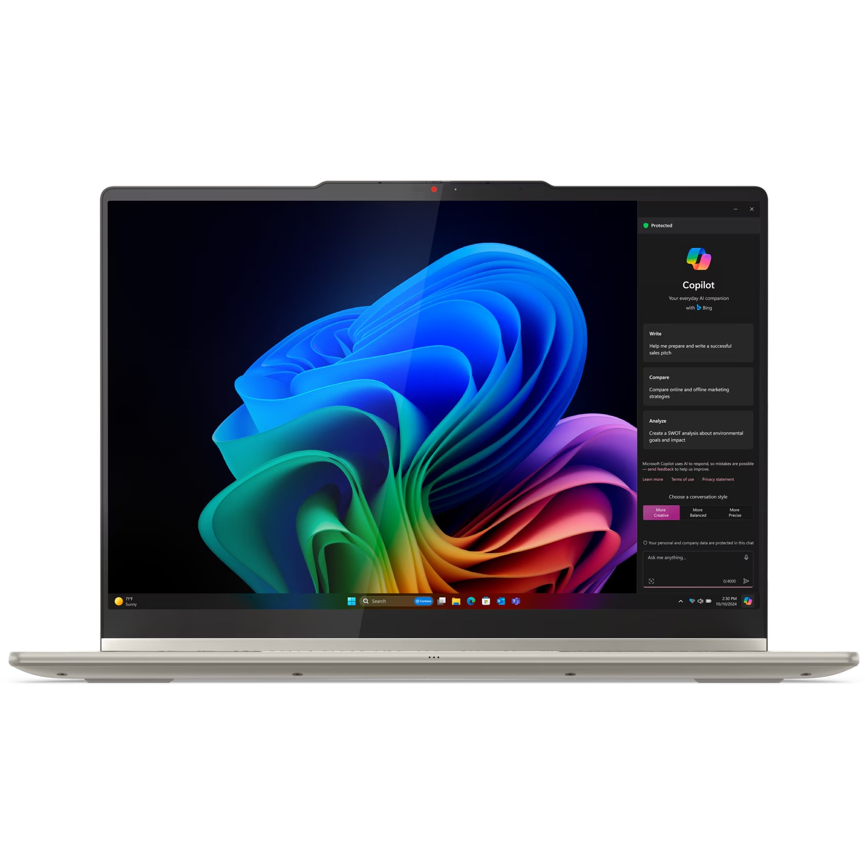 Laptop Lenovo Yoga 7 2-in-1 14AKP10 cu procesor AMD Ryzen™ AI 5 340 pana la 4.8GHz, 14" WUXGA, OLED, Touch, 24GB LPDDR5x RAM, 1TB SSD, AMD Radeon™ 840M Graphics, Windows® 11 Home, Seashell, 3y on-site Premium Care