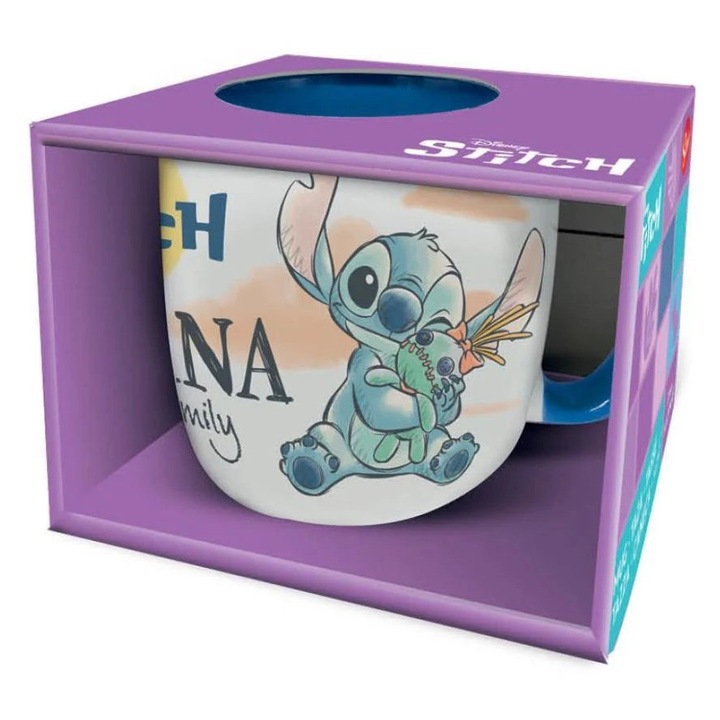 Disney Lilo és Stitch, A csillagkutya Ohana Elite porcelán bögre 380 ml (13 oz) Díszdobozban