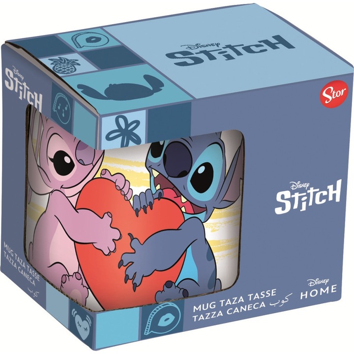 Disney Lilo és Stitch, A csillagkutya Aloha porcelán bögre 235 ml (8 oz) Díszdobozban