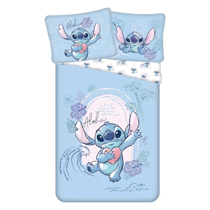 Disney Lilo és Stitch, A csillagkutya Wave ágyneműhuzat 140×200cm, 70×90 cm