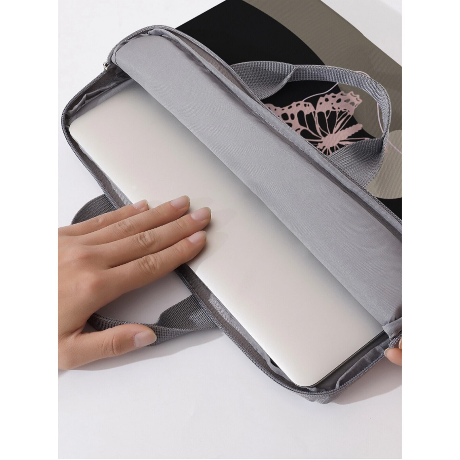 Geanta laptop 15.75 inch, TREXORA, design fluture, usoara, 40x30cm, multicolor