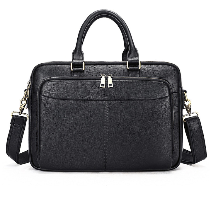 Servieta Laptop 15.6 Inch, BUSY LDY & GTM® Prestige, din Piele Naturala, Design Business