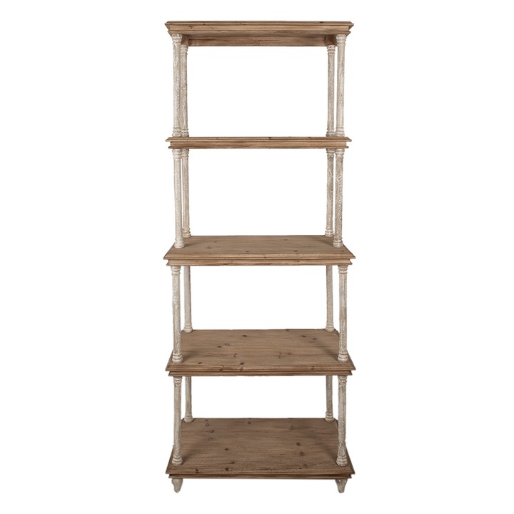 Кафяв дървен рафт 80x40x210 см