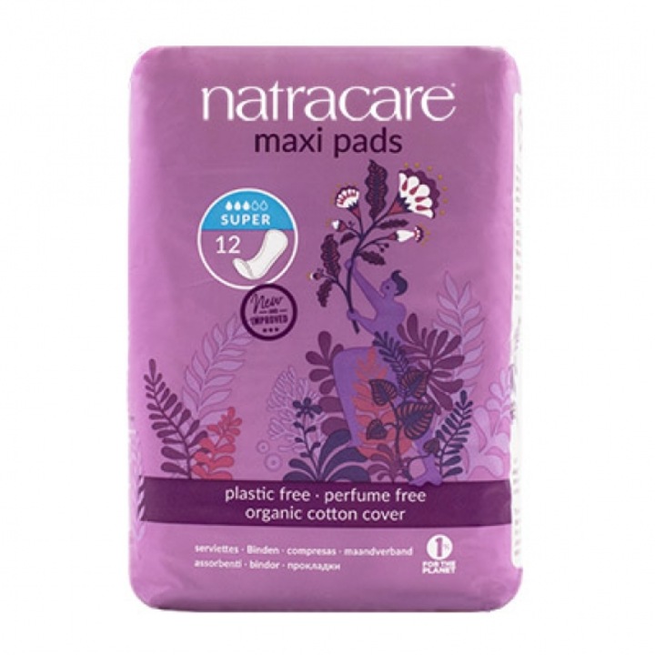 Absorbante bio Natracare maxi super, 12 buc