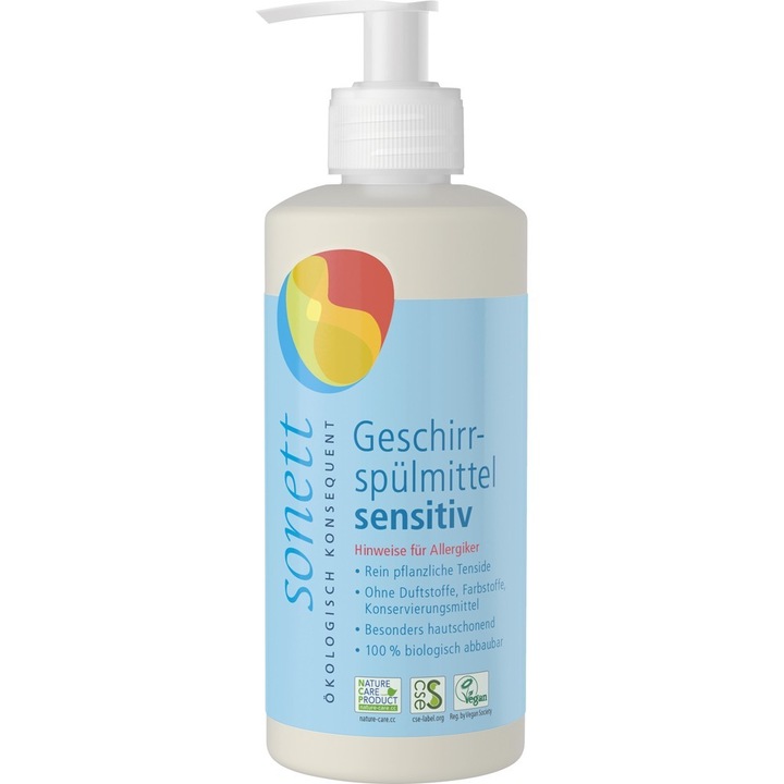 Detergent pentru spalat vase pentru alergici, 300ml, Sonett