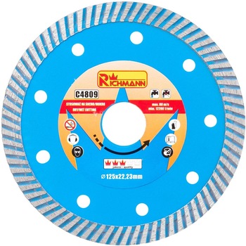 Disc diamantat turbo, 125x10x22.23 mm, Richmann Disc diamantat turbo, 125x10x22.23 mm, Richmann