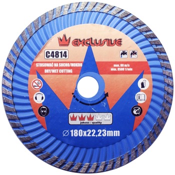 Disc diamantat turbo, beton, taiere umeda si uscata, 180 mm/22.23 mm, Richmann Exclusive Disc diamantat turbo, beton, taiere umeda si uscata, 180 mm/22.23 mm, Richmann Exclusive