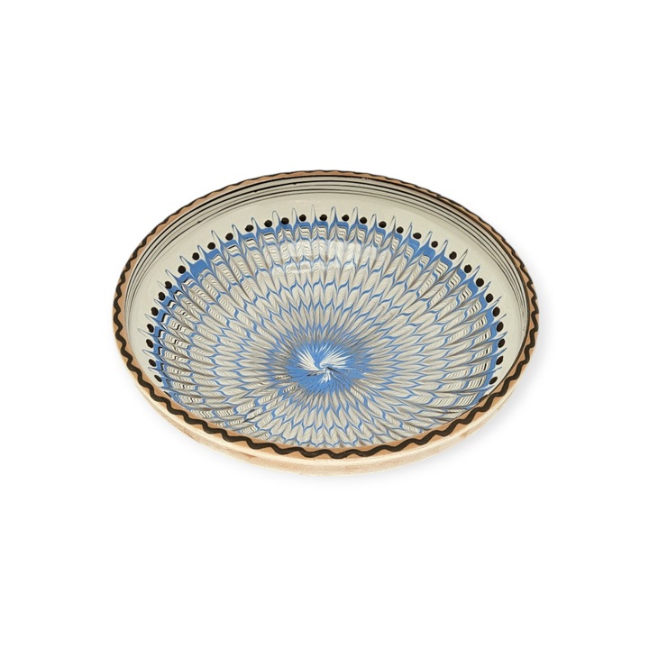 Castron CERAMICA DE HOREZU model Spic, Albastru, 30cm