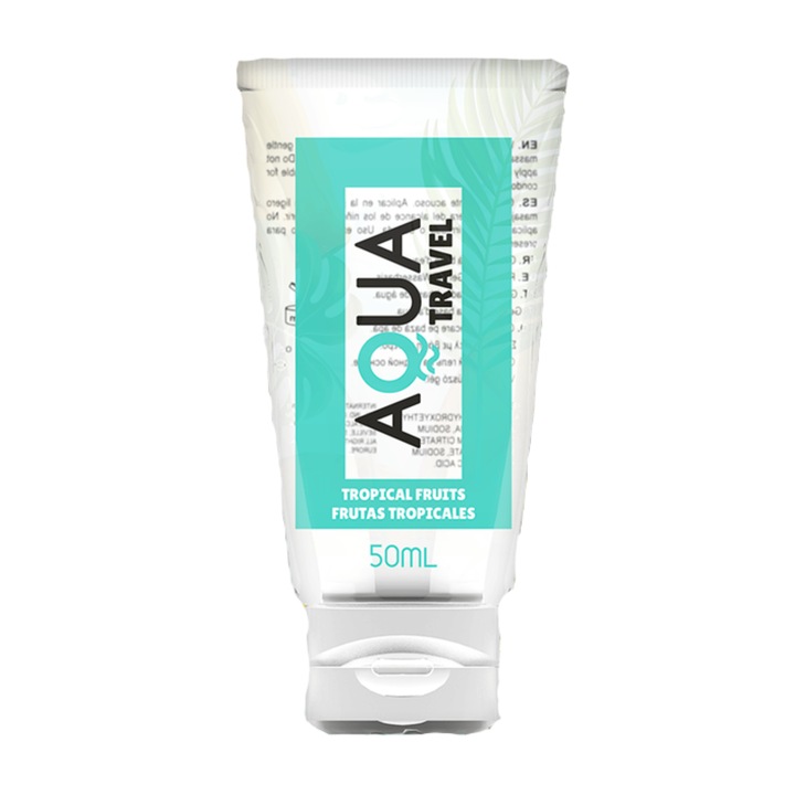 Лубрикант на водна основа, вкус на тропически плодове, екзотично и комфортно изживяване, Aqua Travel, 50 ml