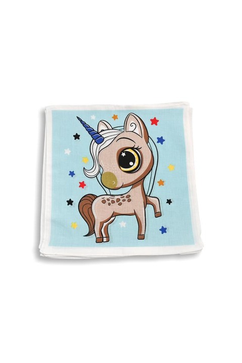 C06-Unikornis Gyerek textilzsebkendő 6 db, tasakban