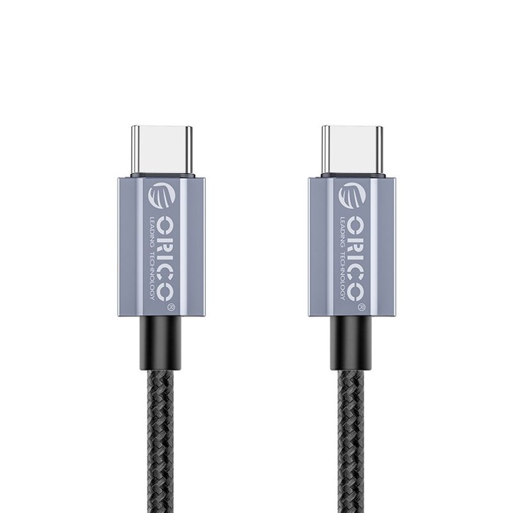 USB кабел Orico GQA100, 100W USB Type-C - USB Type-C, 1.5 м, Черен