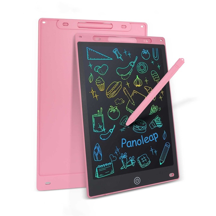 Panoleap Tabla de Scris LCD 10 Inch pentru Copii si Adulti – Reutilizabila, Stergere Usoara, Tabla de Desen si Scris Portabila, Usoara, Jucarie Educativa, Roz