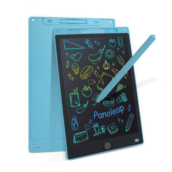 Panoleap Tabla de Scris LCD 10 Inch pentru Copii si Adulti – Reutilizabila, Stergere Usoara, Tabla de Desen si Scris Portabila, Usoara, Jucarie Educativa, Albastru