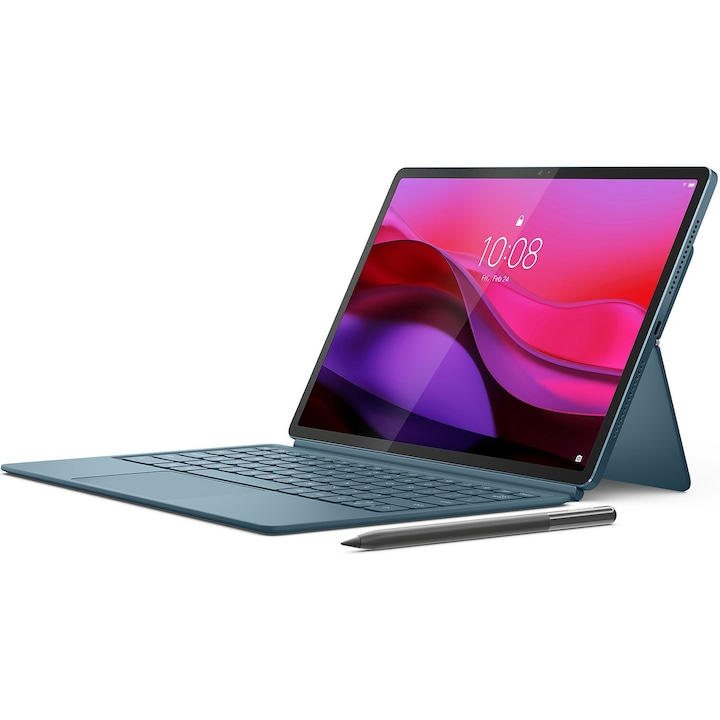 Tableta Lenovo Yoga Tab Plus, Octa-Core, 12.7" 3K (2944x1840), 16GB RAM, 256GB, Wi-Fi, Tidal Teal + Lenovo 2-in-1 Keyboard Pack + Lenovo Tab Pen Pro