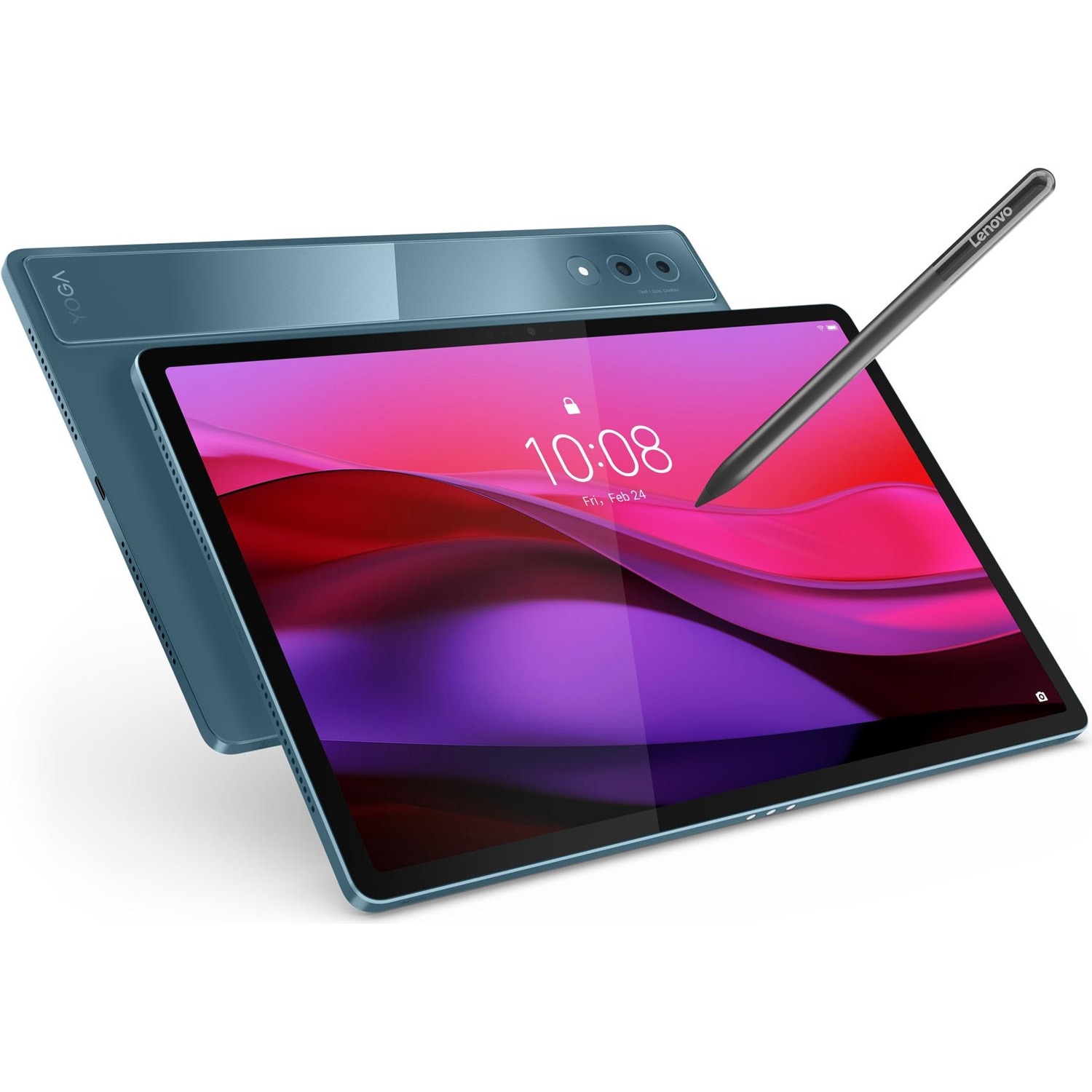 Tableta Lenovo Yoga Tab Plus, Octa-Core, 12.7" 3K (2944x1840), 16GB RAM, 256GB, Wi-Fi, Tidal Teal + Lenovo 2-in-1 Keyboard Pack + Lenovo Tab Pen Pro