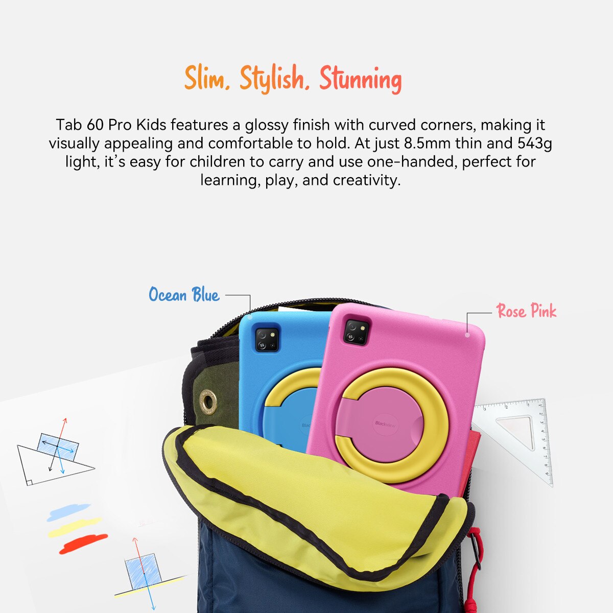Tableta Blackview Tab 60 Pro Kids, 10.1inch, Android 15, 2.4GHz+5GHz, WiFi 6, 12GB Ram(4GB + 8GB extensibili / 2TB), 800×1280, 128GB ROM, Suport pentru pozitionarea GPS, 7700mAh, Roz trandafir