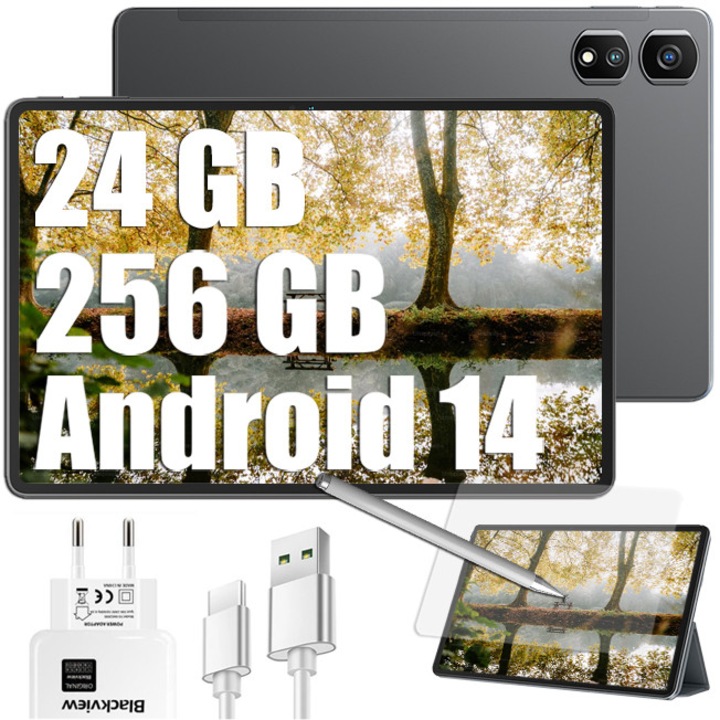 Tableta Blackview Tab 16 Pro, 24GB Ram(8GB+16GB extensibili), 256GB Rom, 1200x1920, 7700mAh, Ecran 10.95", Afisator de ceas, 8MP+5MP+13MP, Android 14, Slot trei alegeri 2, Gri