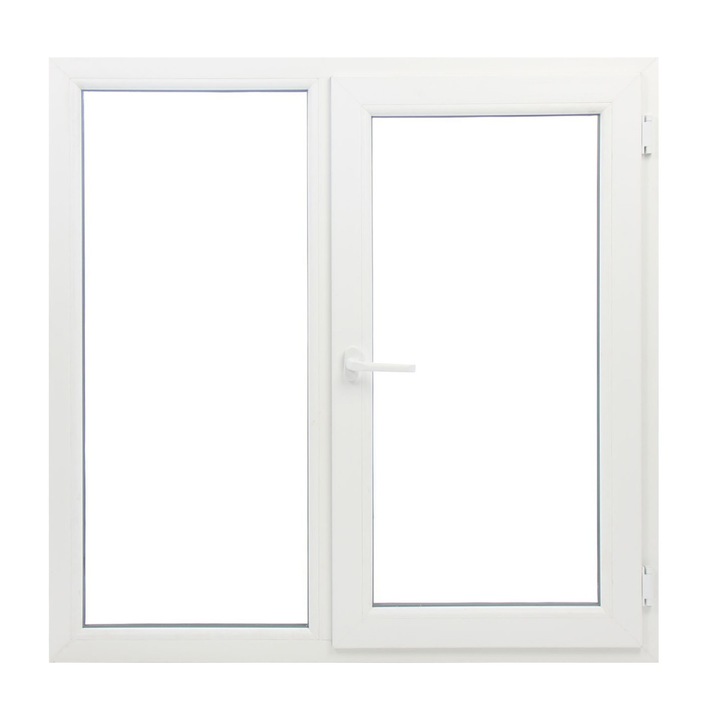 Fereastra PVC, Tamistef, profil Selective 6 camere, 2 canate, alb, dubla deschidere dreapta, 1450x1150