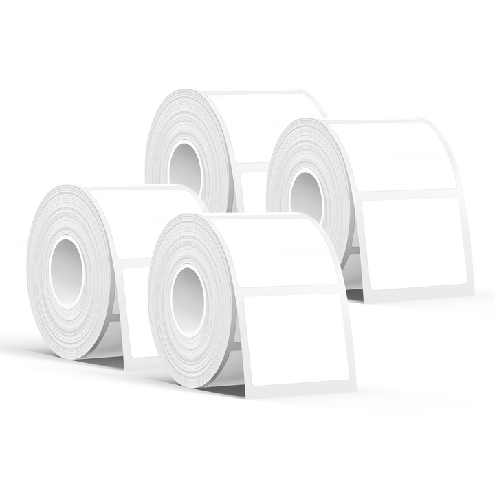 Hartie etichete autoadezive SUPVAN T50M Pro, 40mmx30mm, 250 bucati, 4 rola, impermeabila, rezistenta la ulei, set de 4 pachete