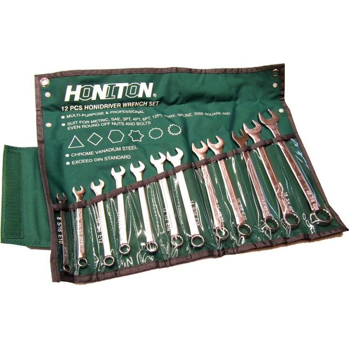 Set 12 chei plasko-oczkowe Honiton 8x22mm