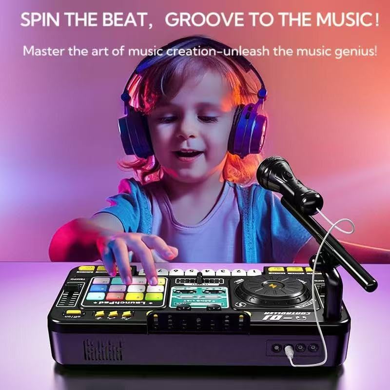 Set complet DJ Omelivon® pentru copii, mixer interactiv, plachete