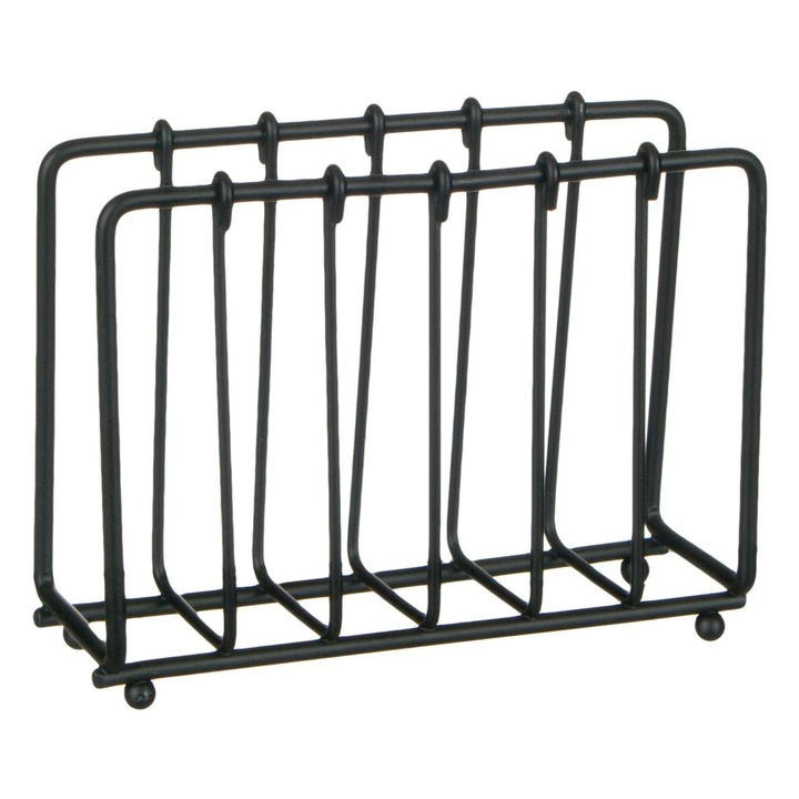 Suport Servetele Negru Fier Linii Verticale 13x4.5x10cm