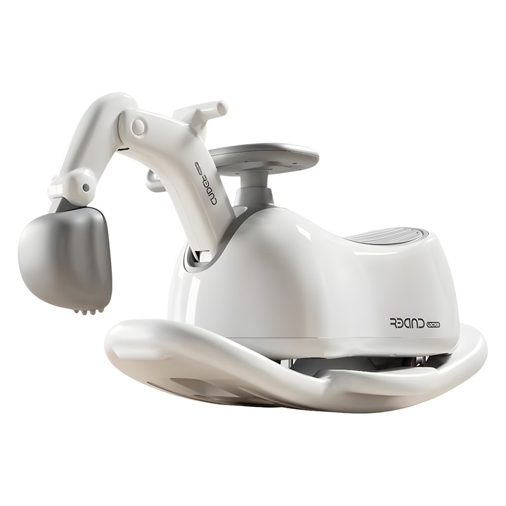 Masina 3 in 1, 1-3 Ani, Tip Excavator/Balansoar/Masina Yo Yo, din Plastic, 4 Roti Silentioase, 71.5 x 34 x 39 cm, Alb