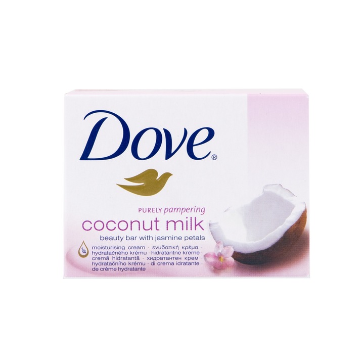 Sapun crema cu lapte de cocos si iasomie Dove, 100 g, Roz