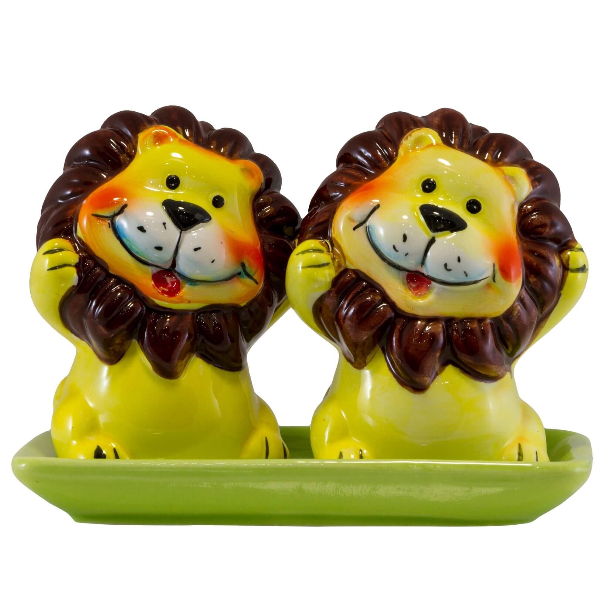 Solnite lei Katerina Ceramics, cu tavita, Galben/Verde, 2 bucati, 40315LE