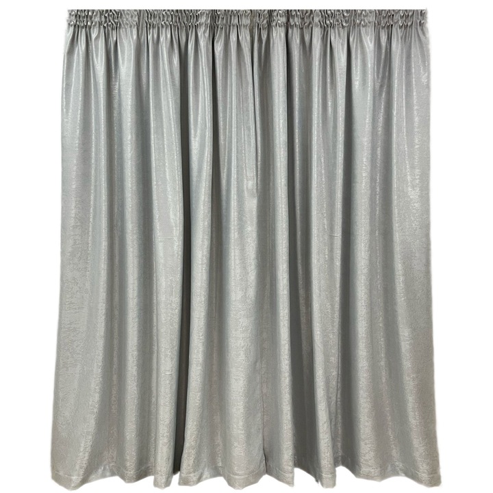 Set draperii uni, black-out, culoare gri, din colectia "Monocrom - Light Grey" by Liz Line, 250x245cmx2buc, cu rejansa - DR1625
