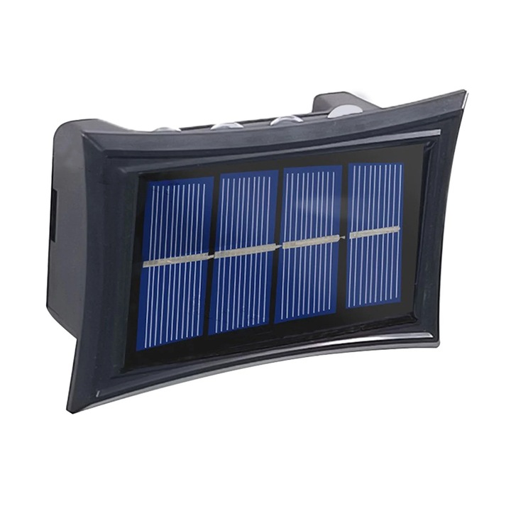 Lampa solara de exterior Fokelyi, design modern, IP65, neagra, 10x8x3cm, 1 bucata