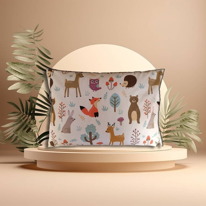 NATURA - Gyógynövényes Gyermekpárna 3D ANTIALLERGÉN Töltettel | Erdei Állatok