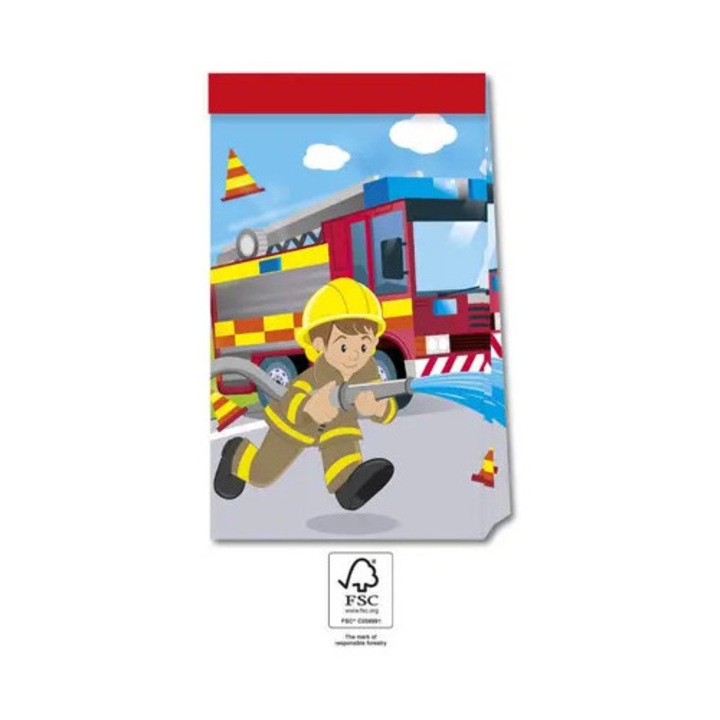 Tűzoltó Rescue papírzacskó 4 db-os FSC