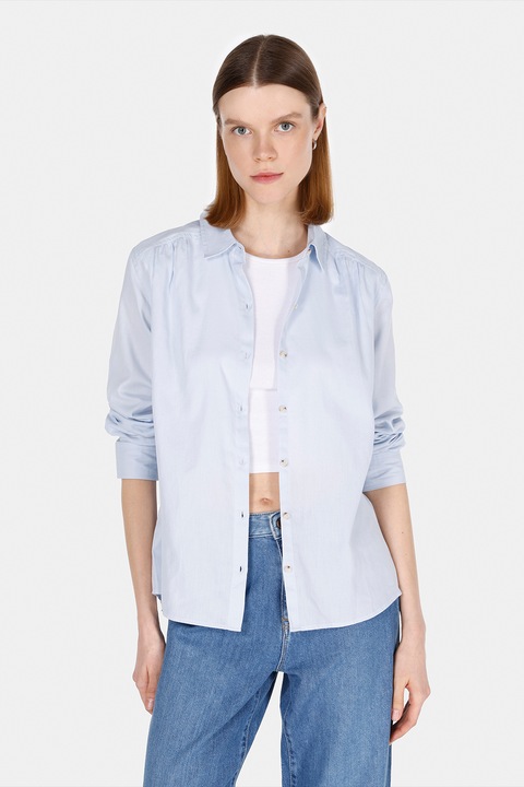 COLIN'S, Camasa din bumbac cu guler ascutit, Albastru pastel