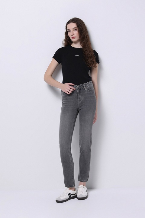 COLIN'S, Blugi slim-fit cu design 5 buzunare, Gri antracit, W31-L28