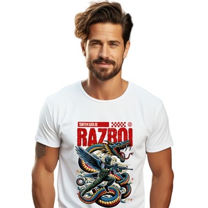 Tricou Craciun Barbati Life is Better, Bumbac, Alb, S - eMAG.ro
