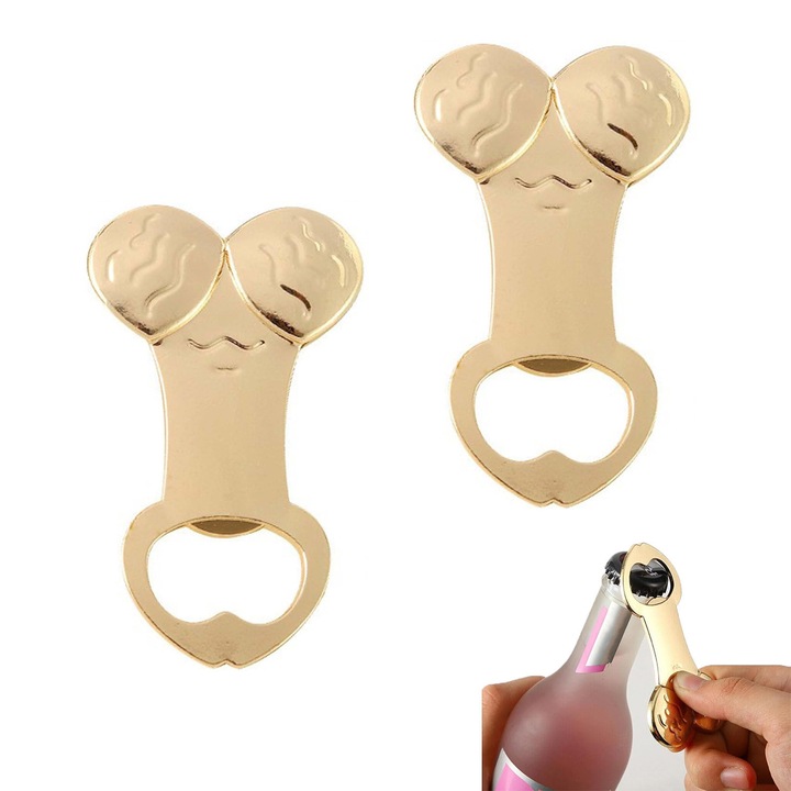 Комплект от 2 отварачки за бутилки, Axroad Mall, Обикновена отварачка за бира, Антиръжда, Устойчива на корозия, Малка и преносима, Съвместима с джоба на портфейл, Идеална за подарък, За сок и напитки, Цинкова сплав, 8.8 x 4.6 см, Златист