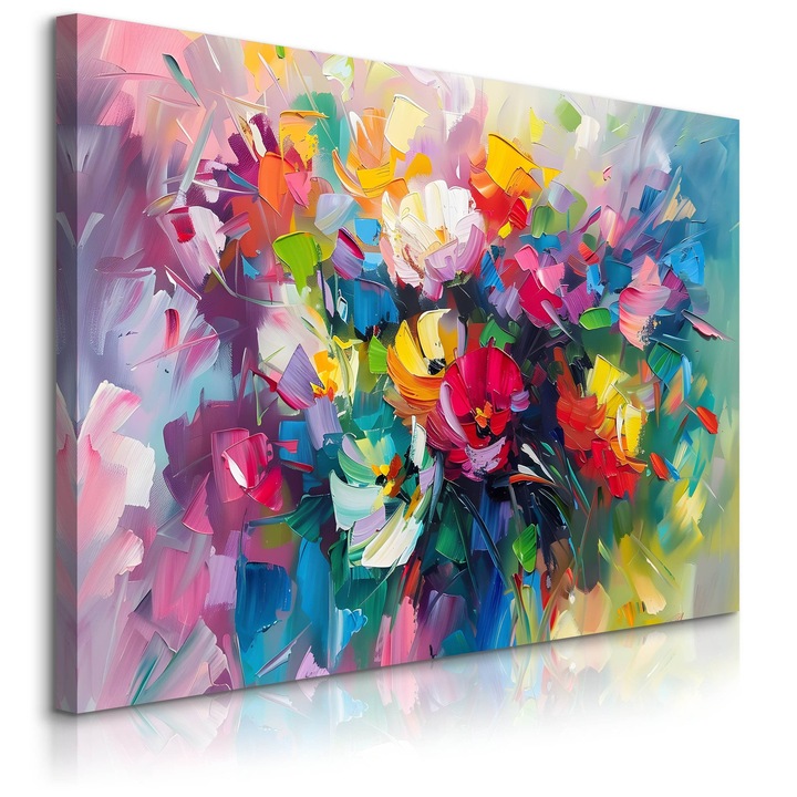 Tablou Muralo, Pentru Sufragerie Dormitor Flori 30 cm x 20 cm de Salbatice Pictate Colorate