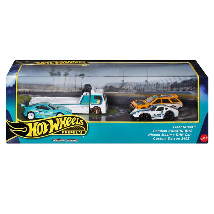Set masinute Hot Wheels, Premium Collector GReddy, Diorama