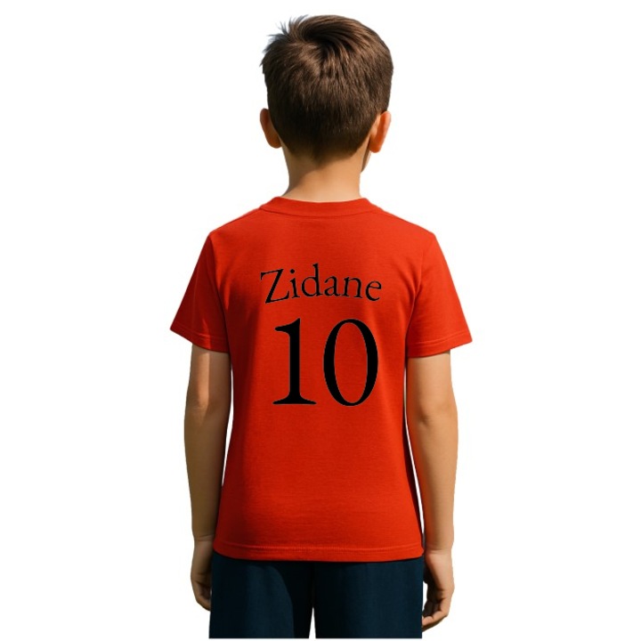 Tricou Sportiv copii Zidane mix 1 10 Real Madrid, Rosu