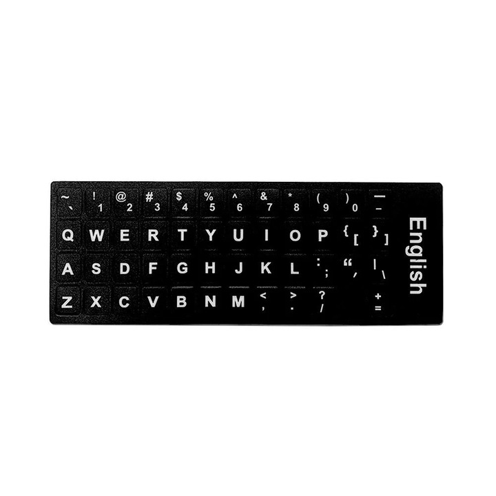 Стикери за клавиатура YANYXR матирани черно-бели 18x6.5см