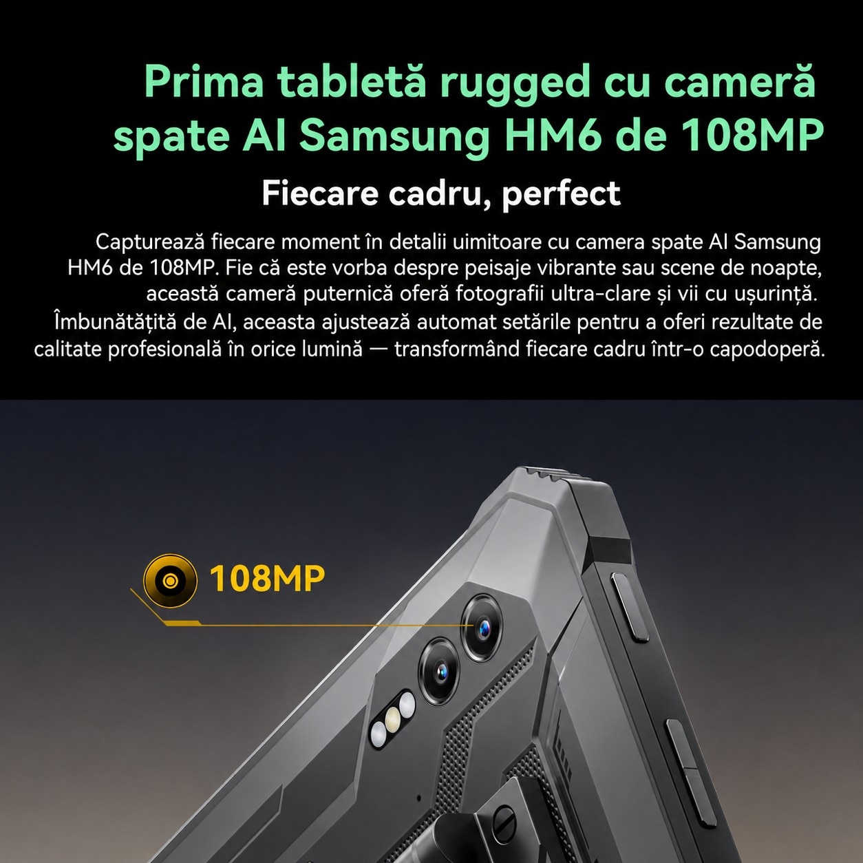 Pachet promo: Tableta Blackview Rugged Active 10 Pro, 10.95 inch, Android 14, WiFi6, 2.4GHz, 5GHz, FHD+IPS, 90HZ, 36GB Ram(12GB + 24GB extensibili), 1920x1200, 512GB ROM, 30000mAh, NFC/RGB/DRM L1, Negru + Tastatura Bluetooth, Blackview, ABS, Wireless, telefon, tableta, PC, Portabila, Windows, Mac, Android, iOS, Baterie Reincarcabila, Negru