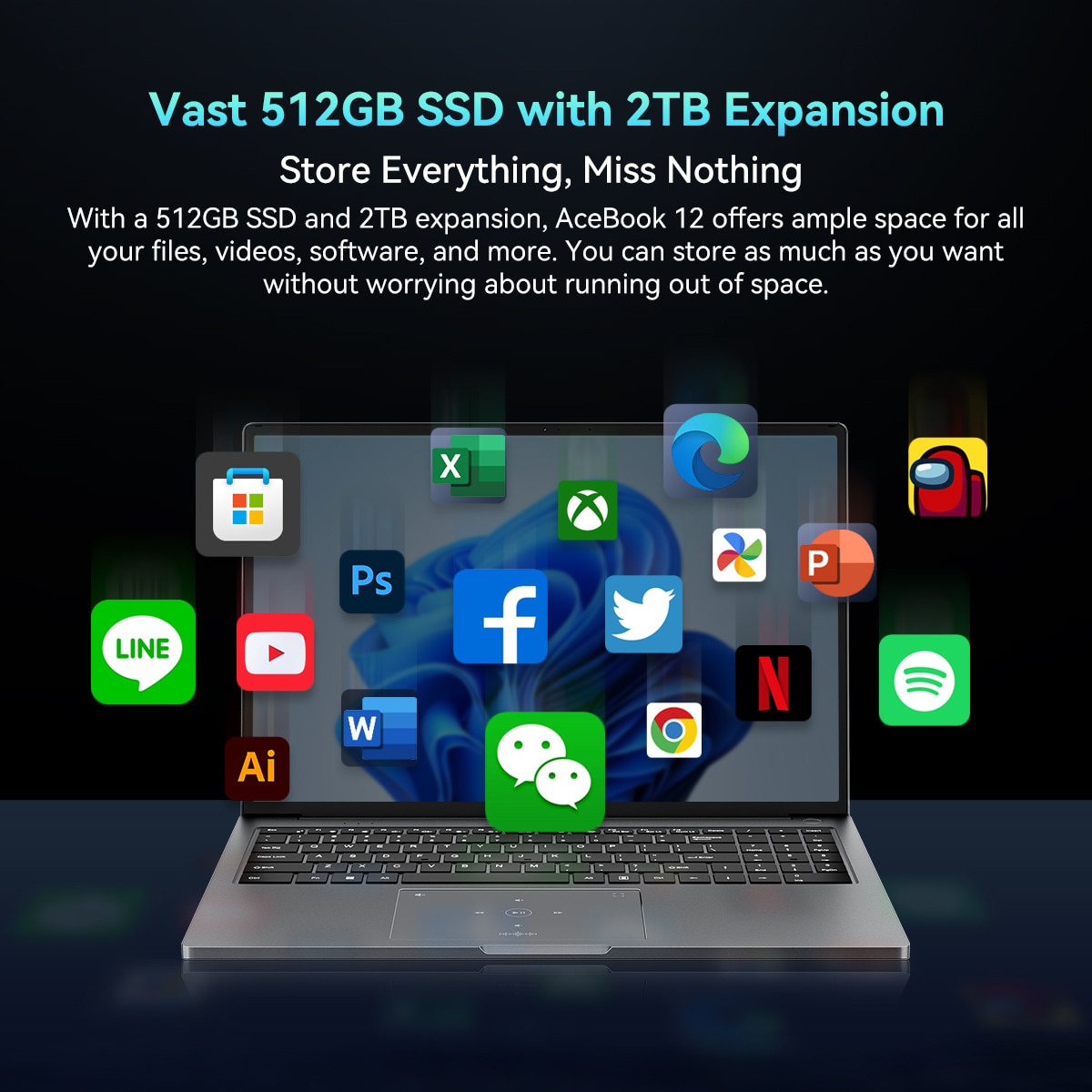 Laptop Blackview AceBook 12, 16" FHD+ 1920x1200 LCD, Win11 Pro, 8 cores12 threads, Intel® i5-12450H, 2*SODIMM LPDDR4, WIFI 6, (8GB + 8GB dual channel), 512 GB, Real-time Clock, 1.8 kg, Gri
