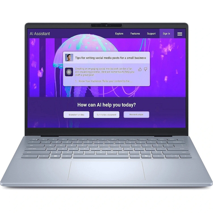 Laptop Dell 14 Plus 1425-2822, 14 hüvelykes 1920 x 1200 érintőképernyő, Intel 256V 8 C / 8 T, 2,2 GHz - 4,8 GHz, 12 MB gyorsítótár, 12 W, 16 GB LPDDR5X, Silver LPDDR5X, Intel 1 TB Graphi S1